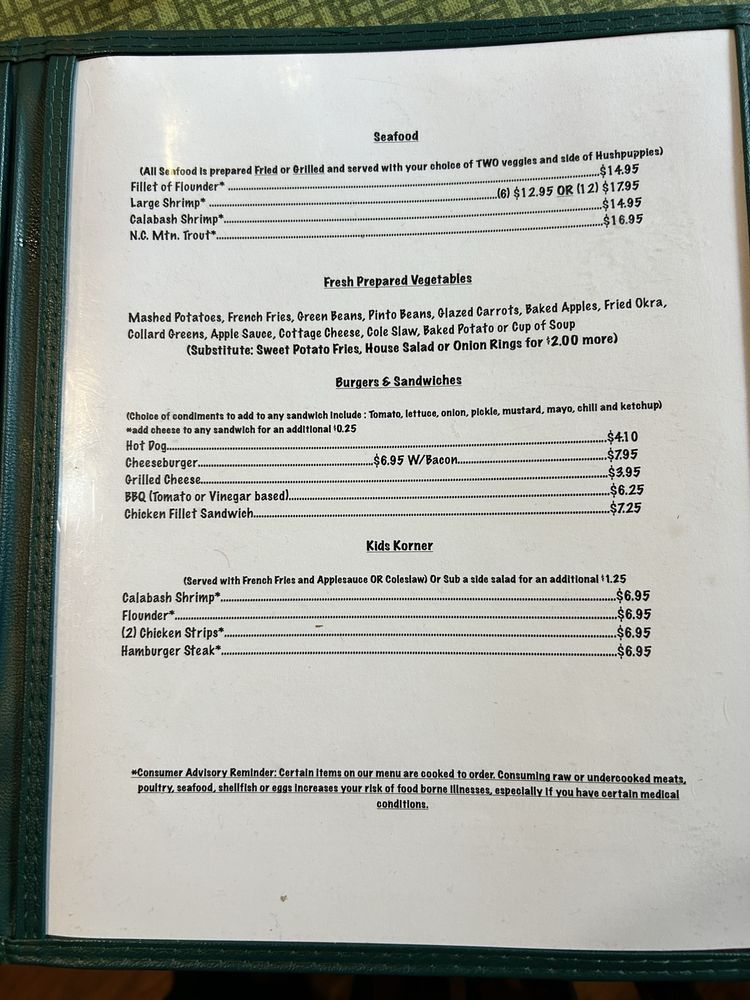 Louise's Rock House Restaurant Menu - Image 1